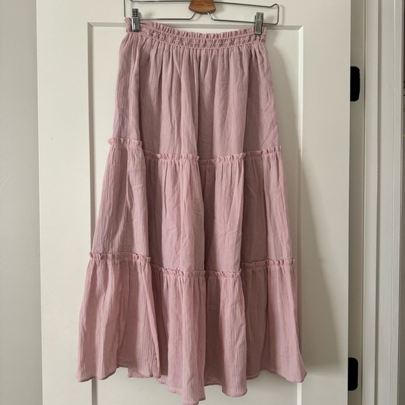 Madewell NWT Cotton Midi Skirt w Elastic Waist - Picture 5 of 9
